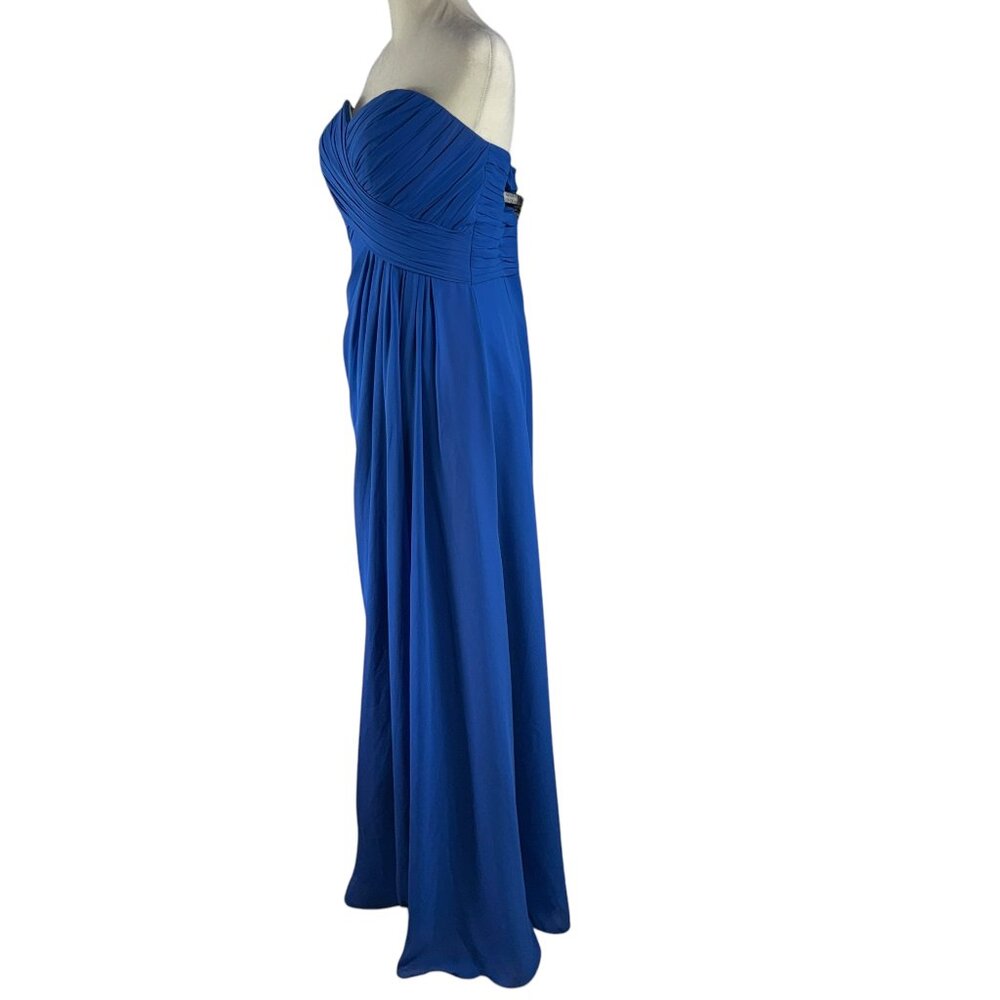 NWT Bill Levkoff 732 Chiffon Strapless Formal Maxi Dress Gown in Blue Size 10 - Picture 5 of 12